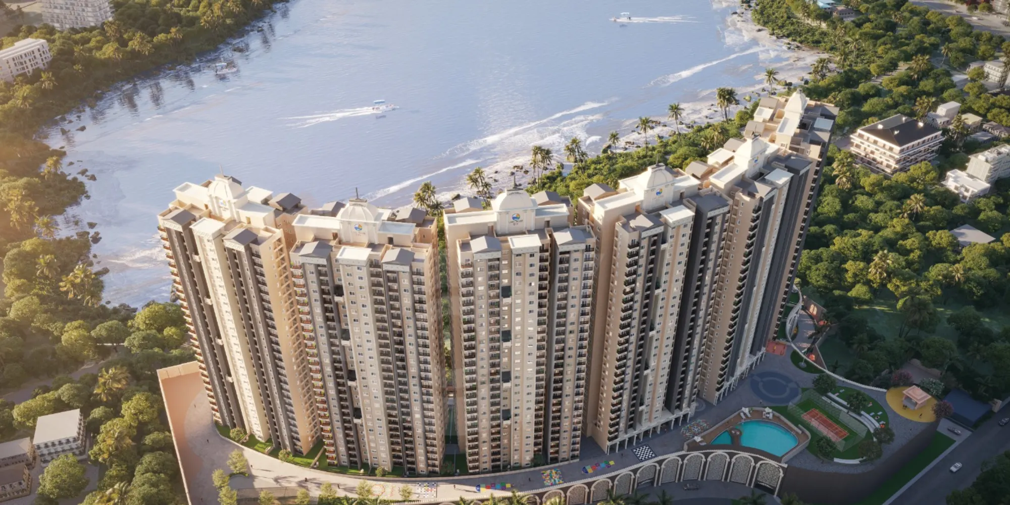 Aerial view of Lake Ridge City beside the lake